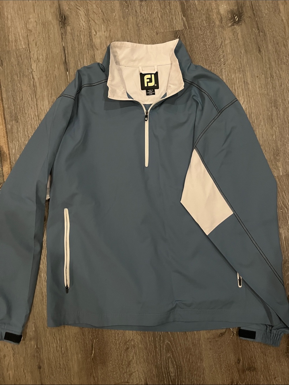 FootJoy Men's Blue and White Performance Half-Zip Jacket